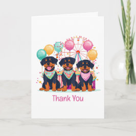 Dank je Rottweiler Honden Op Een Kermis  Bedankkaart