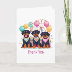 Dank je Rottweiler Honden Op Een Kermis Bedankkaart