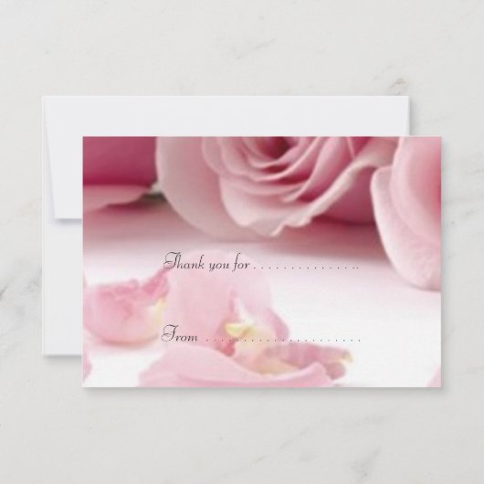 Dank je roze bloemen bedankkaart (Achterkant)