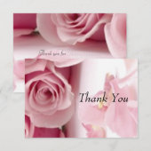 Dank je roze bloemen bedankkaart (Voorkant / Achterkant)