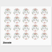 Dank je Roze Bloemen Sticker (Vel)