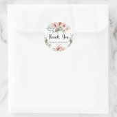 Dank je Roze Bloemen Sticker (Tas)
