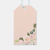 Dank Je - Roze Blosembloemen Geometrisch Cadeaulabel (Achterkant)