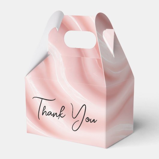 Dank je Roze Crème Abstract Ontwerp Bedankdoosjes (Voorkant Zijde)