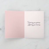 Dank je roze crème abstract ontwerp kaart (Binnen)