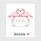 Dank je roze flamingos sticker (Vel)