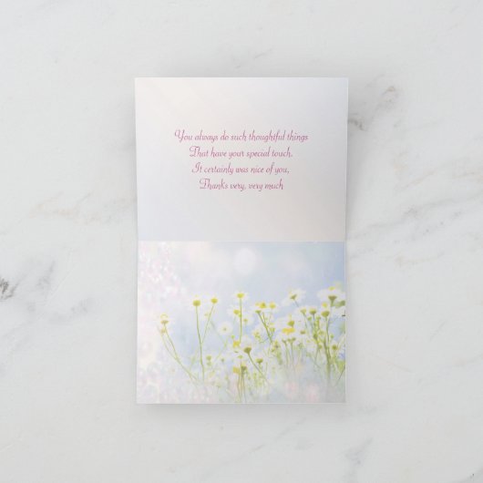 Dank je, roze Gerbera-kaart Bedankkaart (Binnen)