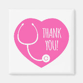 Dank je | Roze hartstethoscoop Magneet (Voorkant)
