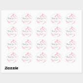 Dank je roze lint sticker (Vel)