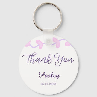 dank je roze paars pastel trouw naam datum lea sleutelhanger
