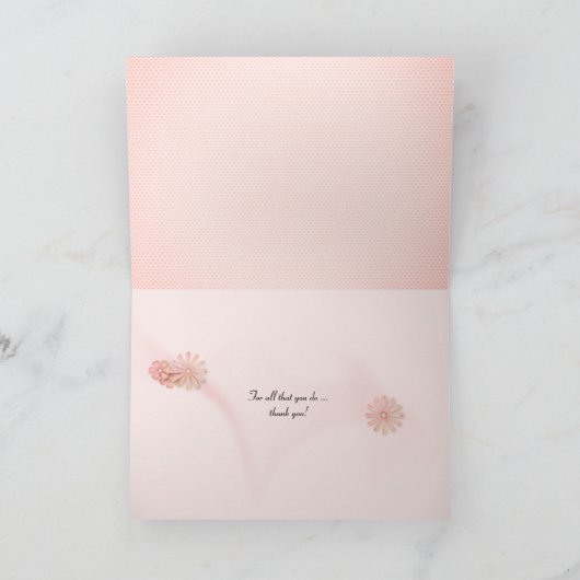 dank je roze roos . kaart (Binnen)