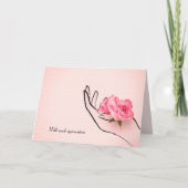 dank je roze roos . kaart (Voorkant)