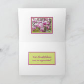 Dank je/Roze Schotel Magnolia Kaart (Binnen)