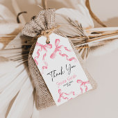 Dank je roze strik cadeaubijschrift cadeaulabel