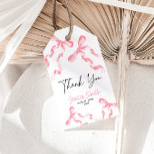 Dank je roze strik cadeaubijsluiter cadeaulabel