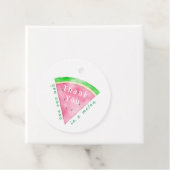 Dank je roze watermeloen in een meloen bedankjes labels (In situ)