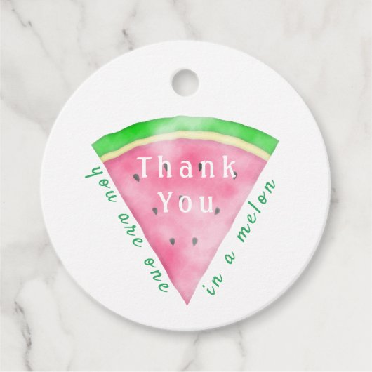 Dank je roze watermeloen in een meloen bedankjes labels (Voorkant)