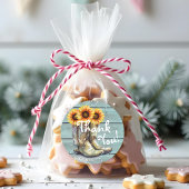 Dank je Rustic Country Western Sunflower Laarzen Ronde Sticker