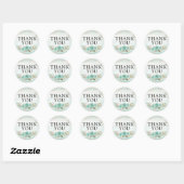 Dank je Rustic Wood Turquoise Bloemenrozen  Ronde Sticker (Vel)