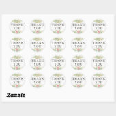 Dank je Rustieke Hout Waterverf Succulente Cactus Ronde Sticker (Vel)