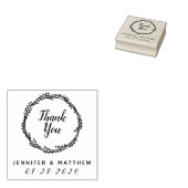Dank je | Rustieke krans bruiloft cadeau Rubberstempel (Gestempeld)
