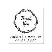 Dank je | Rustieke krans bruiloft cadeau Rubberstempel (Afrduk)