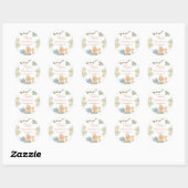 Dank je Safari Wild One Girl Baby shower Ronde Sticker (Vel)