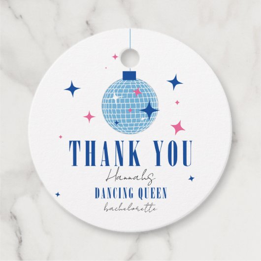Dank je Santorini Musical disco vrijgezellenfeest Bedankjes Labels (Voorkant)
