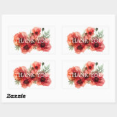 Dank je  Scharlaken Bloemblaadje Elegantie Rechthoekige Sticker (Vel)