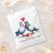 Dank je, schattig paar duiven bruiloft bedankzakje (Geknipt)