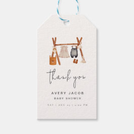 Dank je | Schattige Boho Kleding Baby shower Cadeaulabel