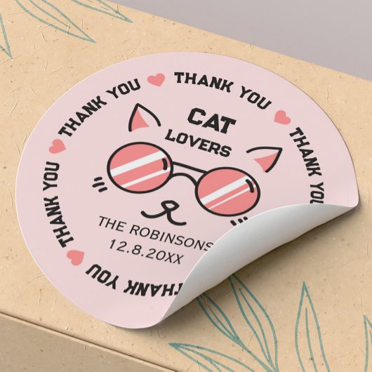 Dank je schattige kat ronde sticker