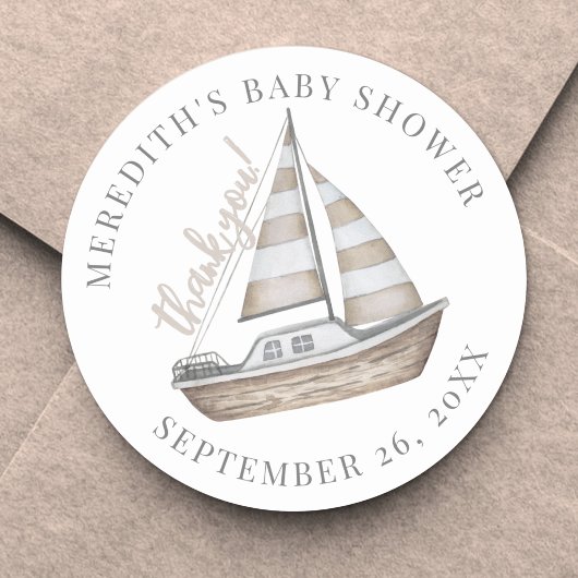 Dank Je Scheepvaart Baby Shower Ronde Sticker