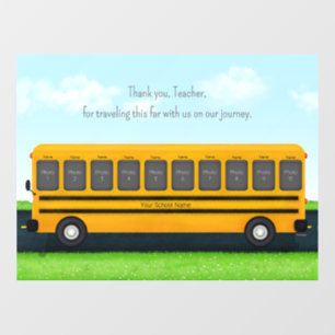 Dank je schoolbus met 10 foto's raamsticker