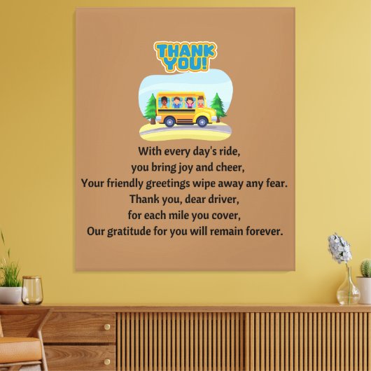 Dank je, schoolbuschauffeur. canvas afdruk (Insitu (Woonkamer))