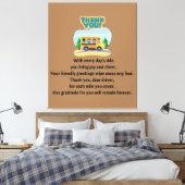 Dank je, schoolbuschauffeur. canvas afdruk (Insitu (Slaapkamer))