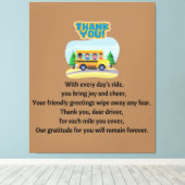 Dank je, schoolbuschauffeur. canvas afdruk (Insitu (Houten vloer))