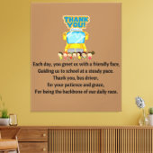 Dank je, schoolbuschauffeur. canvas afdruk (Insitu (Woonkamer))