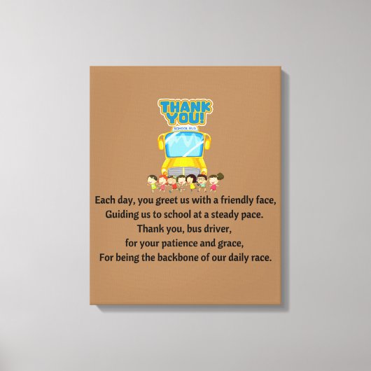 Dank je, schoolbuschauffeur. canvas afdruk (Voorkant)
