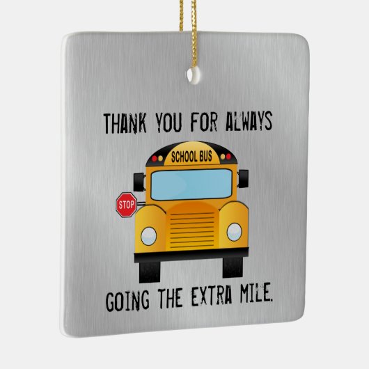 Dank je, schoolbuschauffeur keramisch ornament (Rechts)