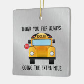 Dank je, schoolbuschauffeur keramisch ornament (Links)