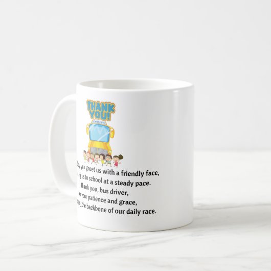 Dank je, schoolbuschauffeur. koffiemok (Voorkant links)