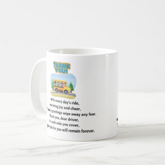 Dank je, schoolbuschauffeur. koffiemok (Voorkant links)