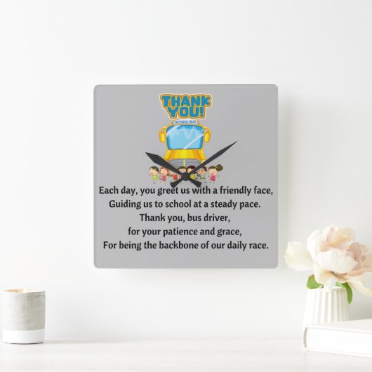 Dank je, schoolbuschauffeur. vierkante klok (Huis)