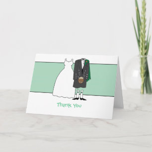 Dank je Schotse bruiloft Bride & Groom Bedankkaart