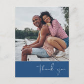 Dank je script Foto Blue Wedding Briefkaart (Voorkant)