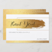 Dank je script lettertypologie gouden rand bedankkaart (Voorkant / Achterkant)