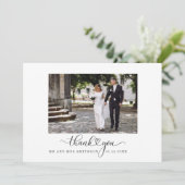 'Dank je' Script trouwfoto Bedankkaart (Staand voorkant)