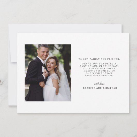 'Dank je' Script trouwfoto Bedankkaart (Achterkant)