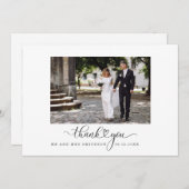 'Dank je' Script trouwfoto Bedankkaart (Voorkant / Achterkant)